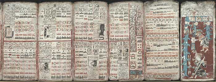 Nội dung cuốn sách Dresden Codex được viết bằng chữ tượng hình Maya. (Ảnh: Wikipedia).