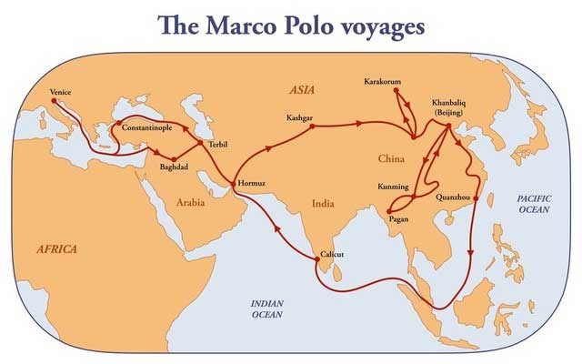 Hành trình của Marco Polo.