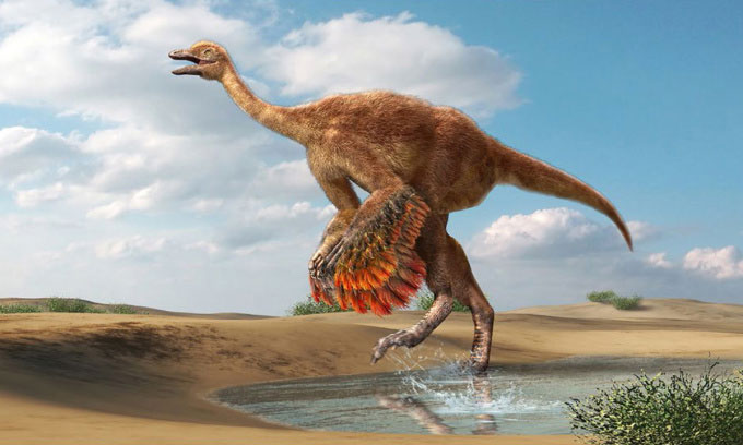 Mô phỏng khủng long Ornithomimosauria. (Ảnh: Masato Hattori).