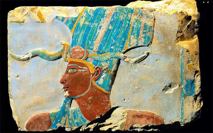 Hình ảnh của Thutmose III được khắc họa trên bức phù điêu màu ở Deir el Bahri. (Ảnh: National Geographic).
