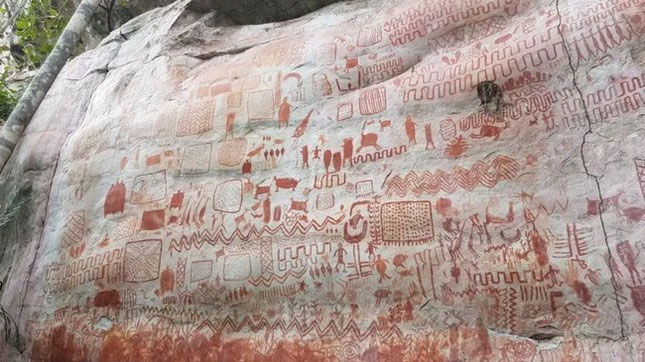 Nghệ thuật trên đá được tìm thấy tại Serranía de la Lindosa, một địa điểm khảo cổ ở rìa phía bắc của Amazon Colombia. (Ảnh: Đại học Exeter).