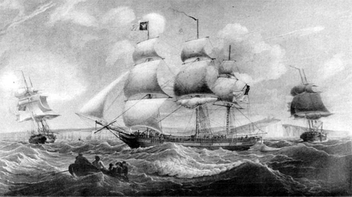 Đây là tàu General Oglethorpe, đang trên đường ở vùng biển giữa Virginia, Mỹ và Havana, Cuba, vào năm 1802 thì bị đắm trong một cơn bão lớn. (Ảnh: MacKay, R., Wreck of the General Oglethorpe - 1802).