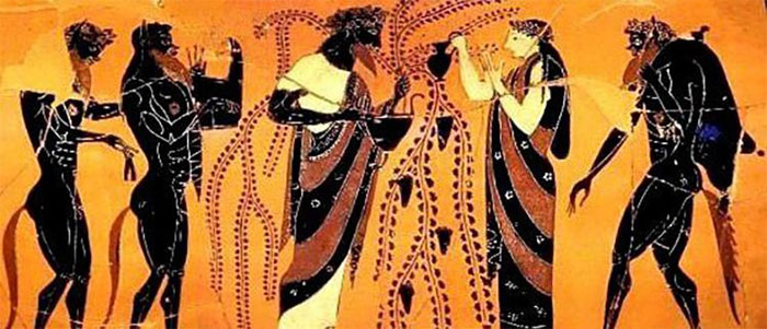 Trong thần thoại Hy Lạp có Dionysus, vị thần của rượu vang và hưởng lạc. Ngài thường được bao quanh bởi các Satyrs, một sinh vật thấp bé nửa người, nửa dê (hoặc ngựa), luôn khỏa thân và được miêu tả là thú tính và gớm ghiếc. Họ tổ chức những bữa tiệc trác táng và giải trí hoan lạc với các tiên nữ sống trong rừng.