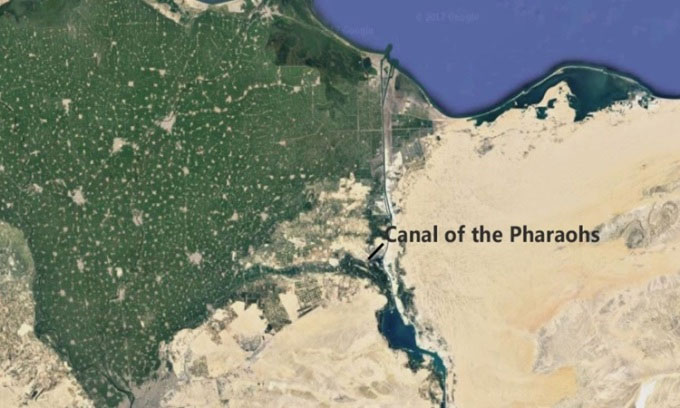 Vị trí kênh đào của các pharaoh. (Ảnh: World Maps Online).